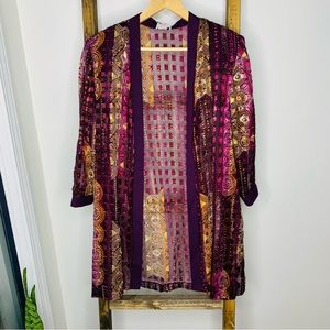 RM Richards by Karen Kwong Vintage Sheer Purple Open Front Kimono